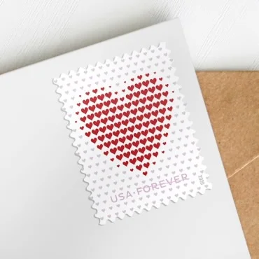 buy wedding postage stamps made of hearts