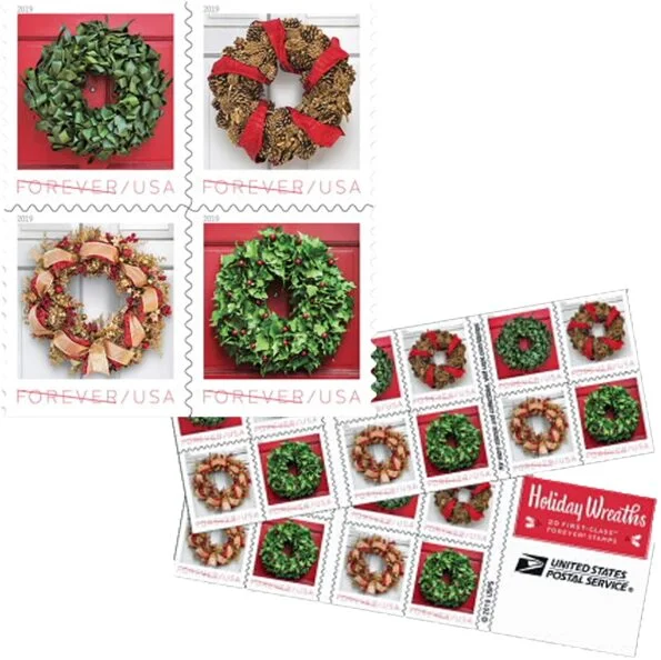 Buy Holiday Wreaths Stamps as 2023 holiday stamp