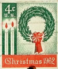 The First Christmas holiday Stamps