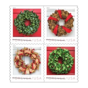 discount USPS holiday wreath postage stamp cheap forever stamps in bulk for sale