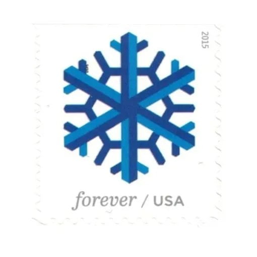 discount USPS snowflake postage stamps cheap forever stamp in bulk on sale for Xmas