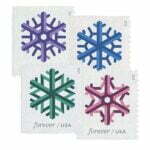 discount USPS snowflake postage stamps cheap forever stamp in bulk on sale for Xmas