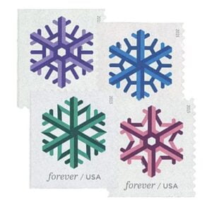 discount USPS snowflake postage stamps cheap forever stamp in bulk on sale for Xmas