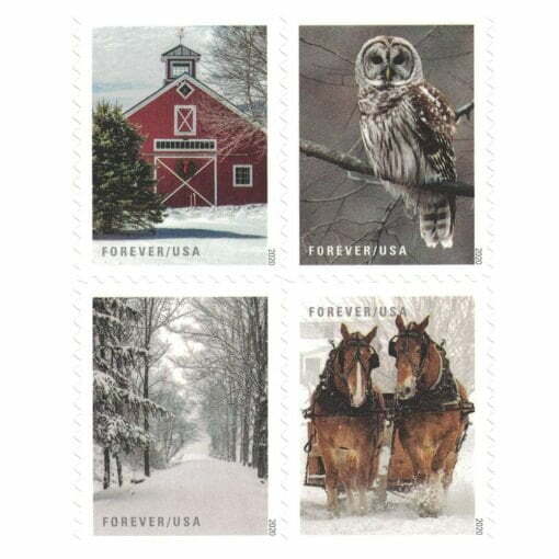 buy winter scenes USPS Postal Stamps forever cheap in bulk