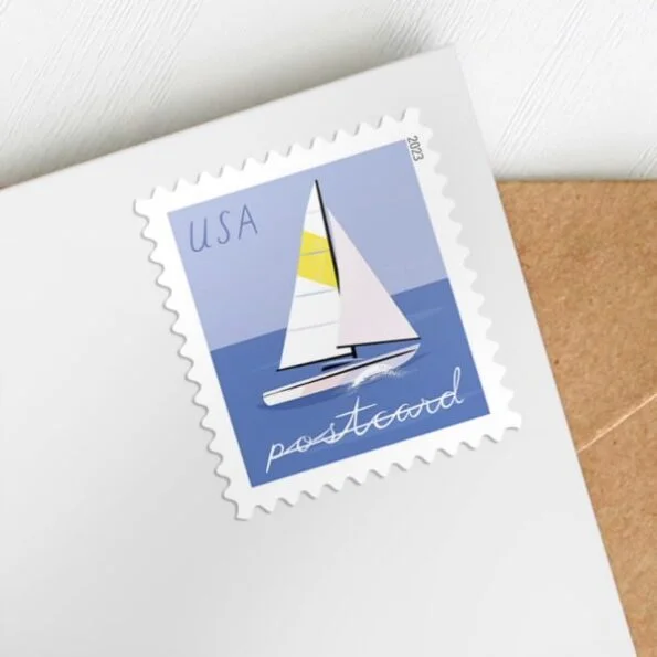 sailboat-postcard-2023-Cheap USPS-Postage-forever-stamps-2