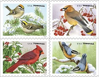 buy discount usps songbirds in snow postage stamp cheap forever stamps in bulk on sale