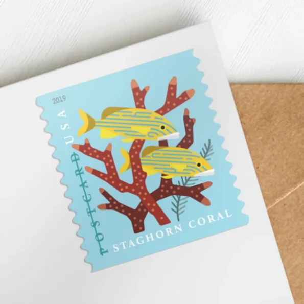USPS-forever-Coral-Reefs-Postcard-Stamps-cheap-in-bulk-1