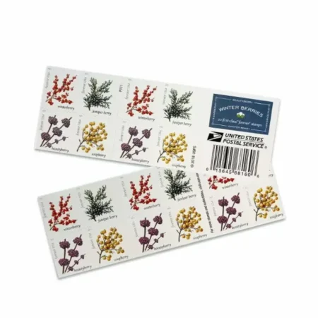 sheet of discount USPS winter berries postage cheap forever stamps in bulk for sale
