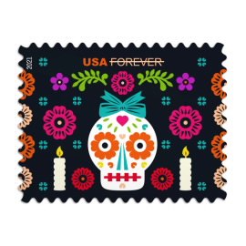 2023-discount-holiday-christmas-forever-stamps-cheap-in-bulk-Day-Of-The-Dead-Stamps