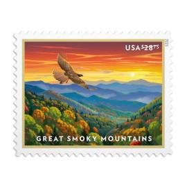 Priority Express Mail - $28.75 Great Smoky Mountains Stamps cheap forever stamps for sale in bulk