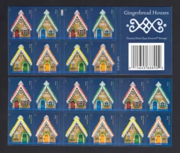 USPS-Gingerbread-Houses-Stamps-holiday-postage-cheap-in-bulk-for-sale
