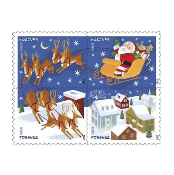 discount USPS Santa and Sleigh stamps 2012 Holiday postage cheap in bulk for sale