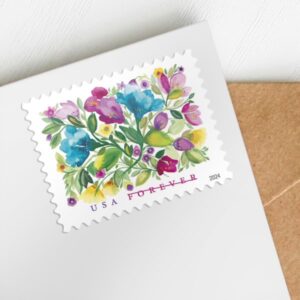Celebration-Blooms-Stamps-USPS-wedding-flower-postage-sale-cheap--in-bulk