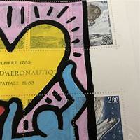 Drawing by Keith Haring on Sheet of Stamps CharityStars