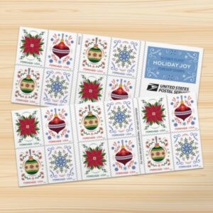 Holiday joy stamps in bulk