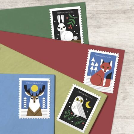 Winter Woodland Animals Forever Stamps in bulk