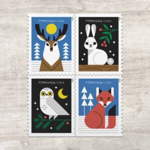 Winter Woodland Animals Forever Stamps in bulk