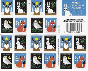 Winter Woodland Animals Forever Stamps in bulk