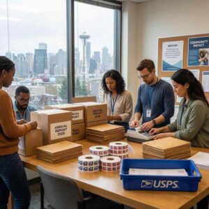 A well-organized mailroom supported by bulk stamp procurement ensures 2026 donor outreach success.