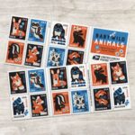 baby wild animals stamps 817